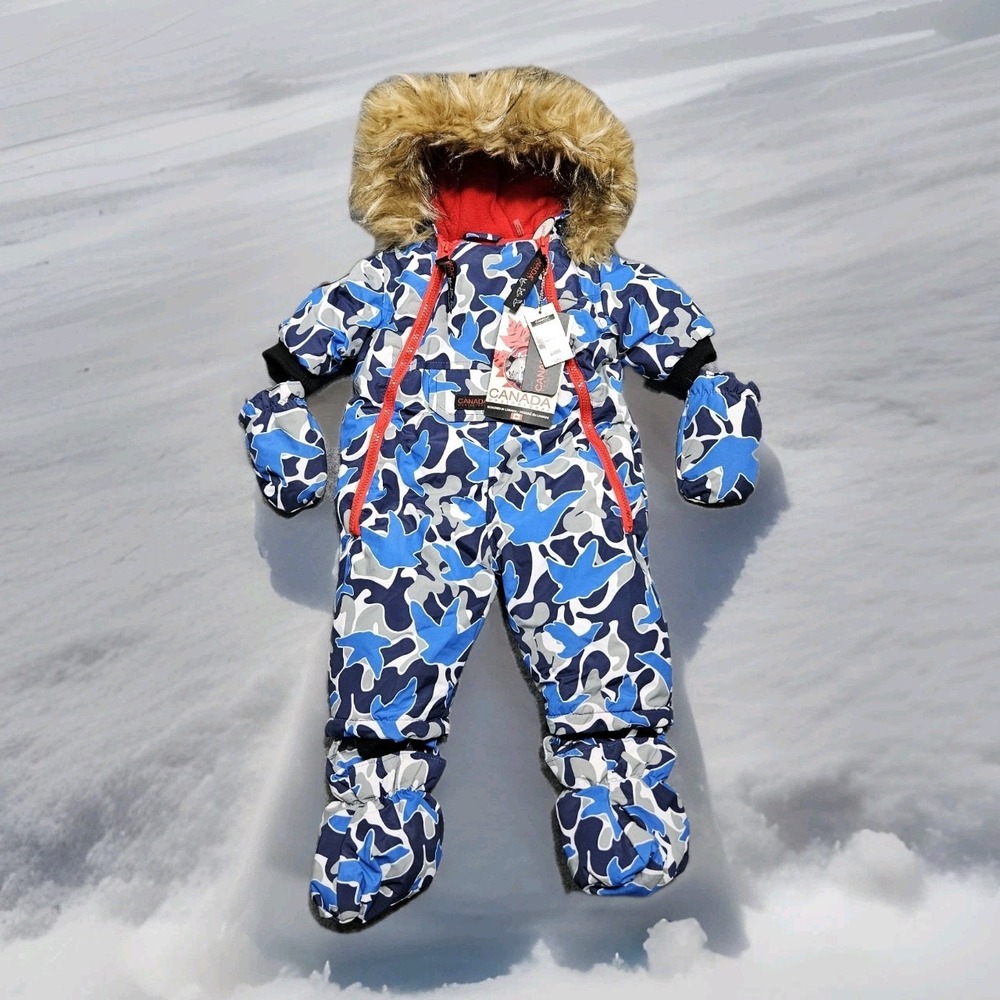 CANADA WEATHER GEAR Baby Boy's 6-9M‎ Snowsuit Coat Snow Pants Blue MSRP $110.00